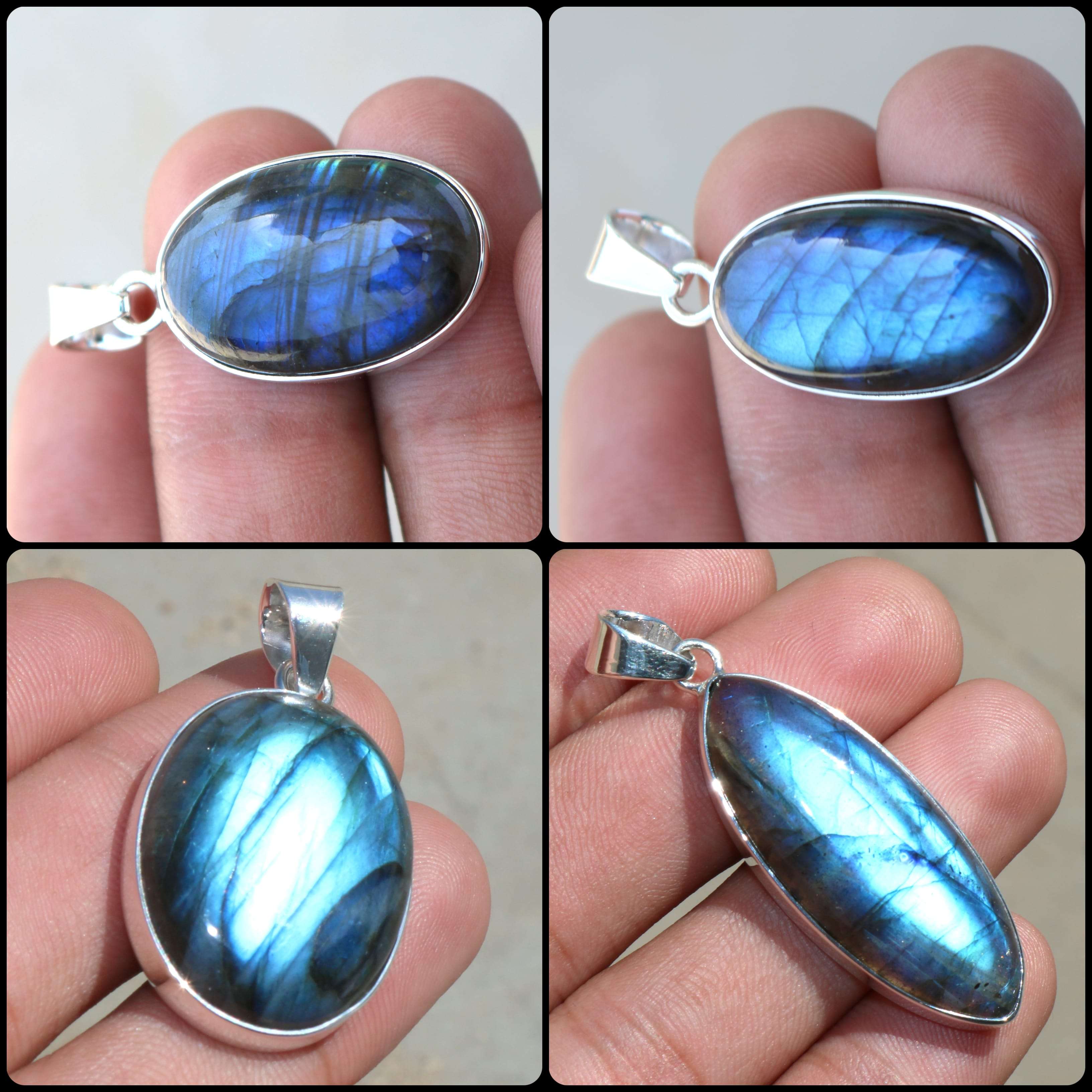 Laborite Gemstone Oval Shape Pendant Quite Large Exporter