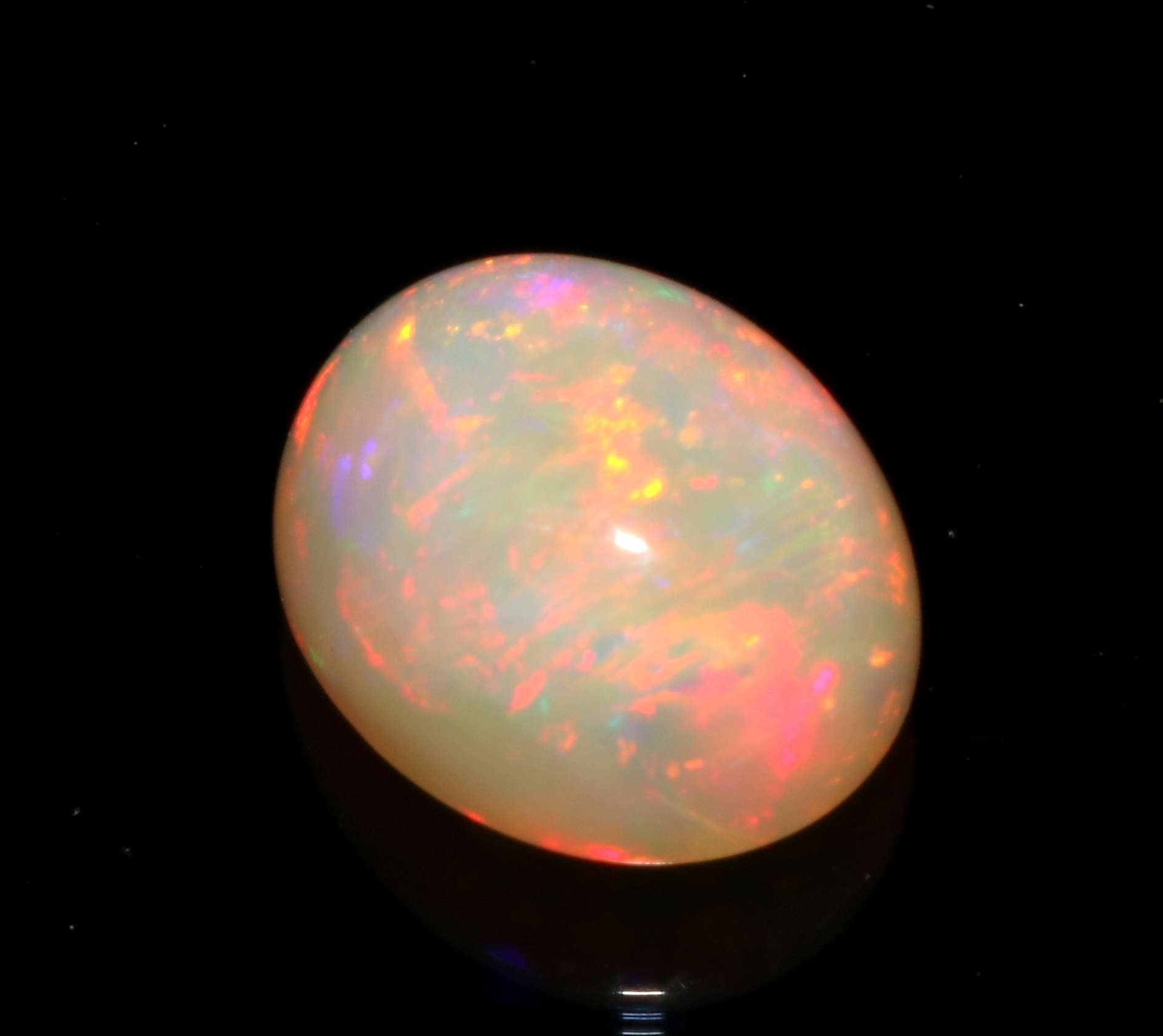 Glass Vintage 12x10mm Oval Black Flat-back Fire Opal Cabochons Exporter
