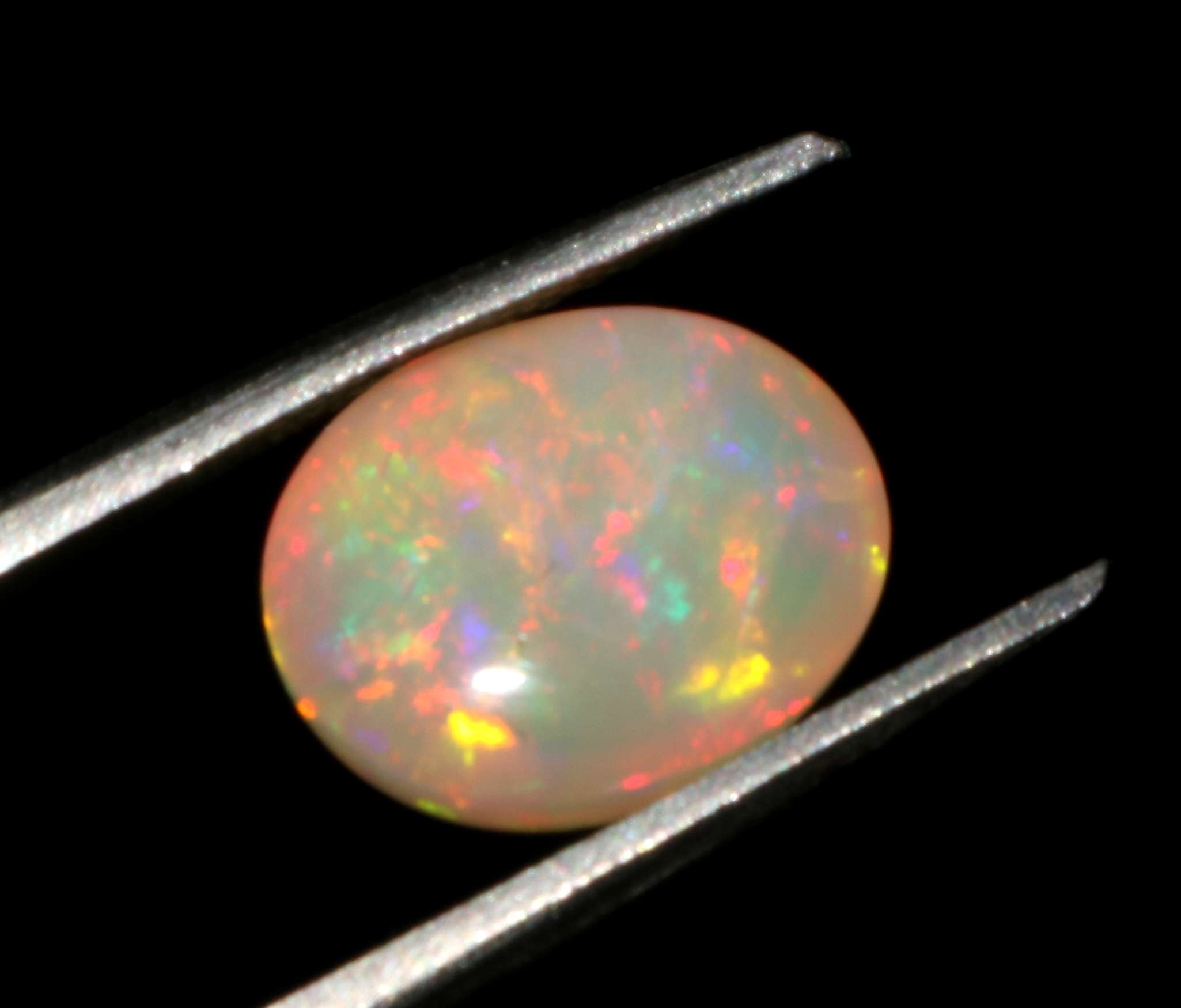 Glass Vintage 12x10mm Oval Black Flat-back Fire Opal Cabochons Exporter