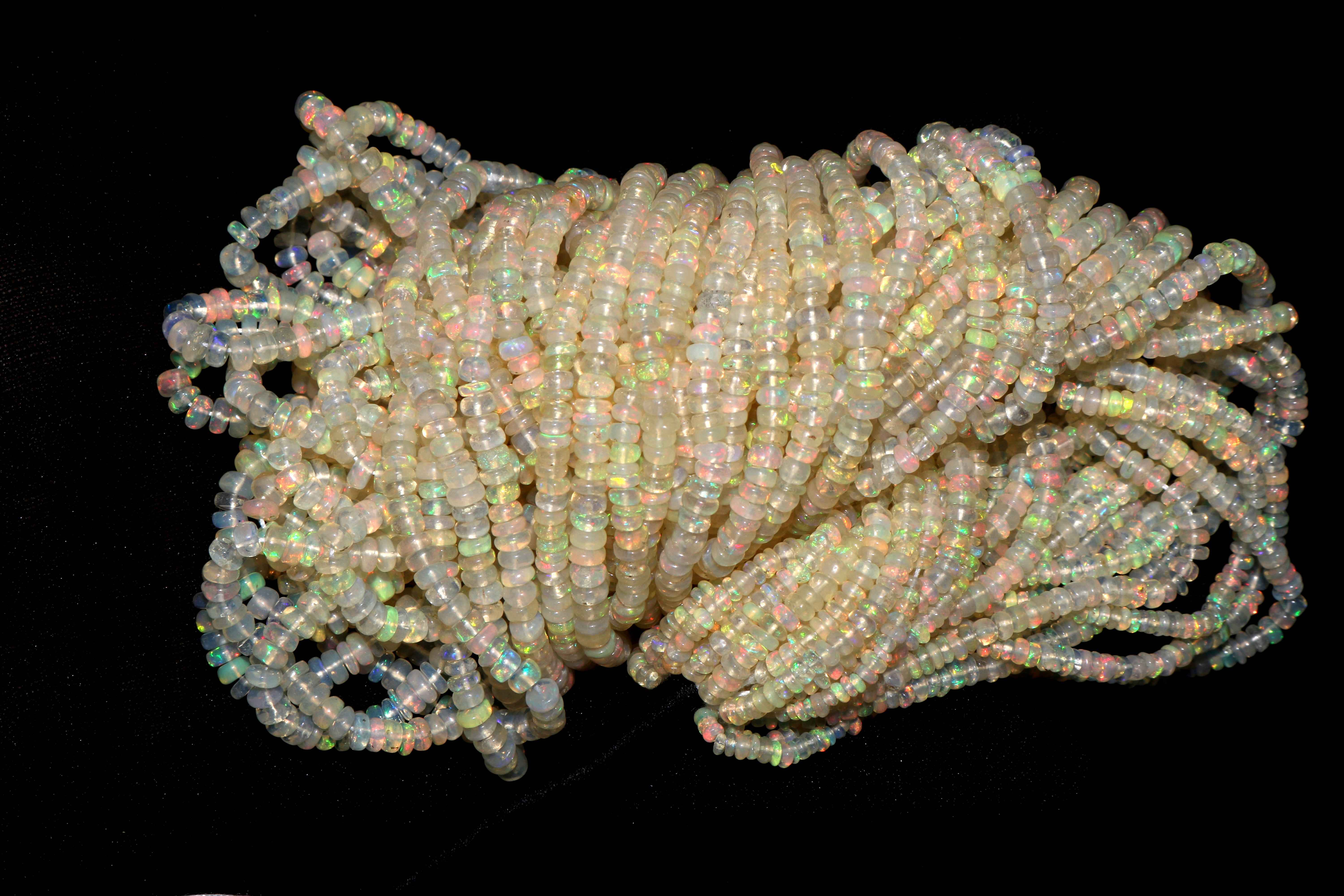 Natural Ethiopian Opal Opal Beads 2.50X4 MM Multi Fire Opal Beads Exporter
