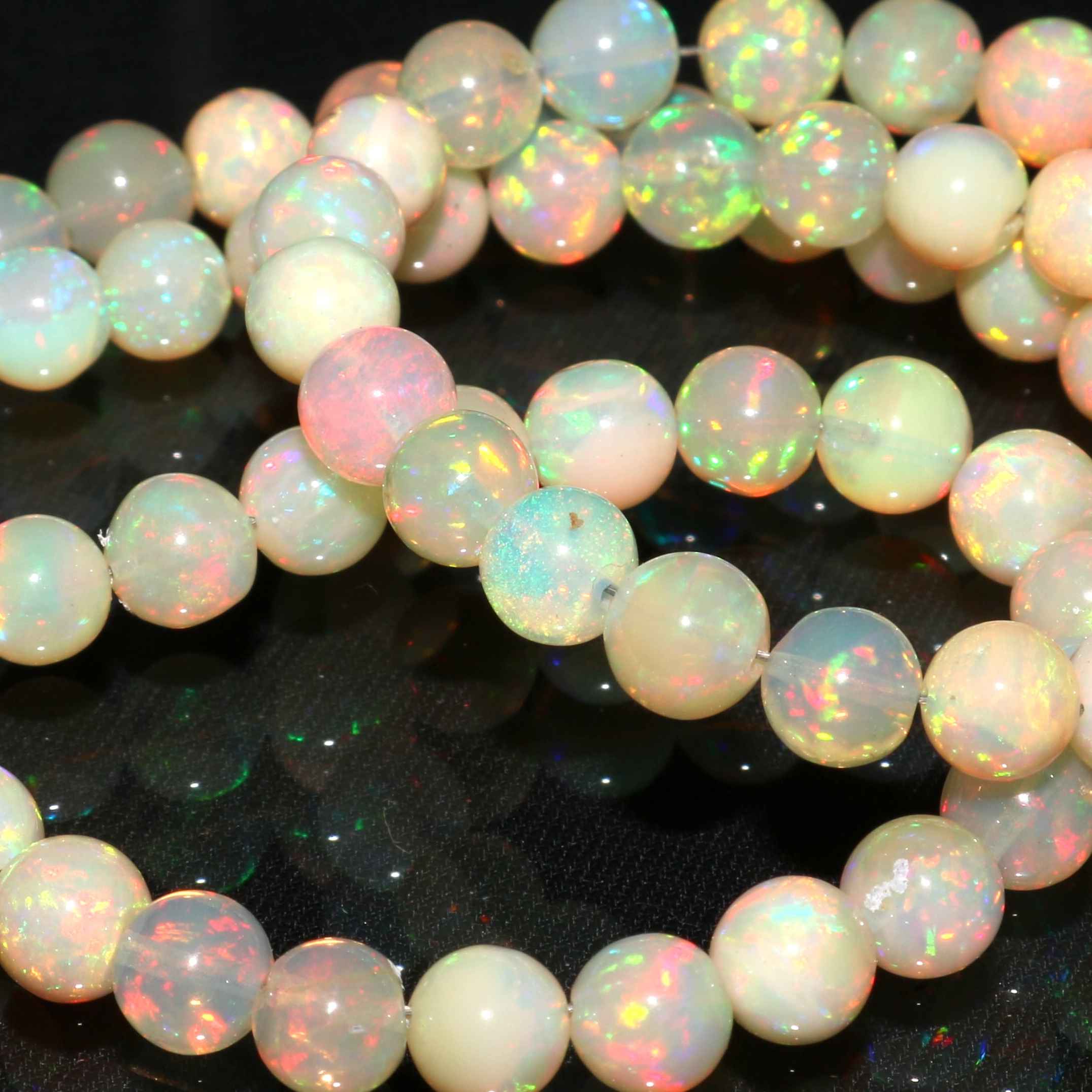 Ethiopian Beads Opal Balls Natural Welo Fire Ethiopian Opal Beads Exporter
