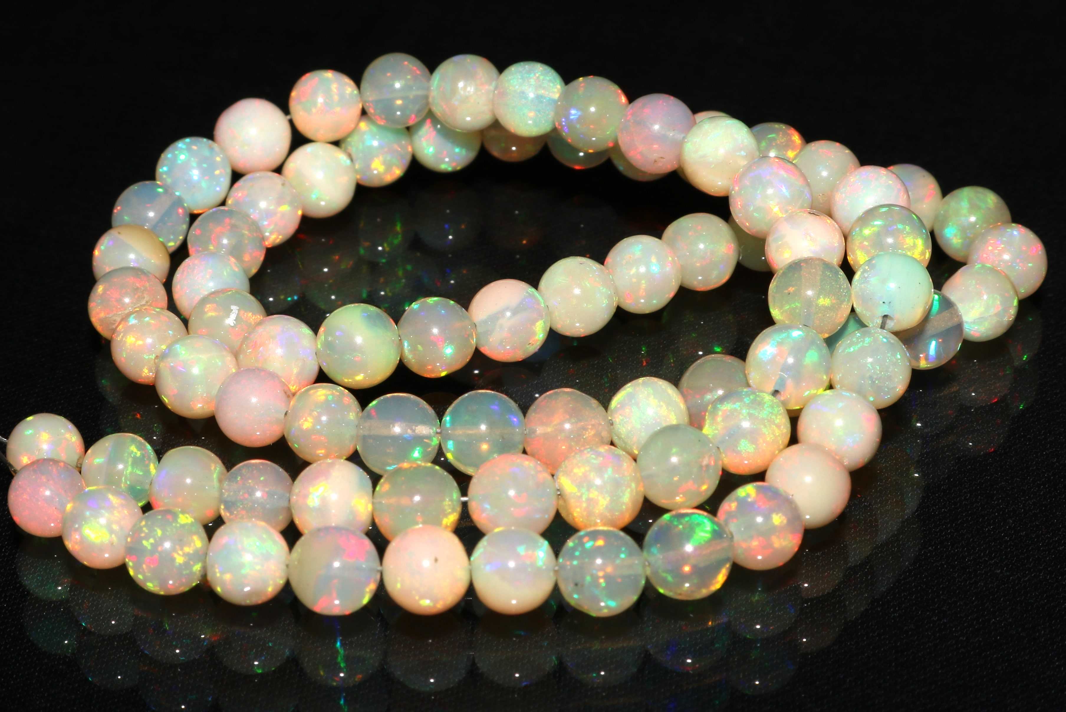 Ethiopian Beads Opal Balls Natural Welo Fire Ethiopian Opal Beads Exporter