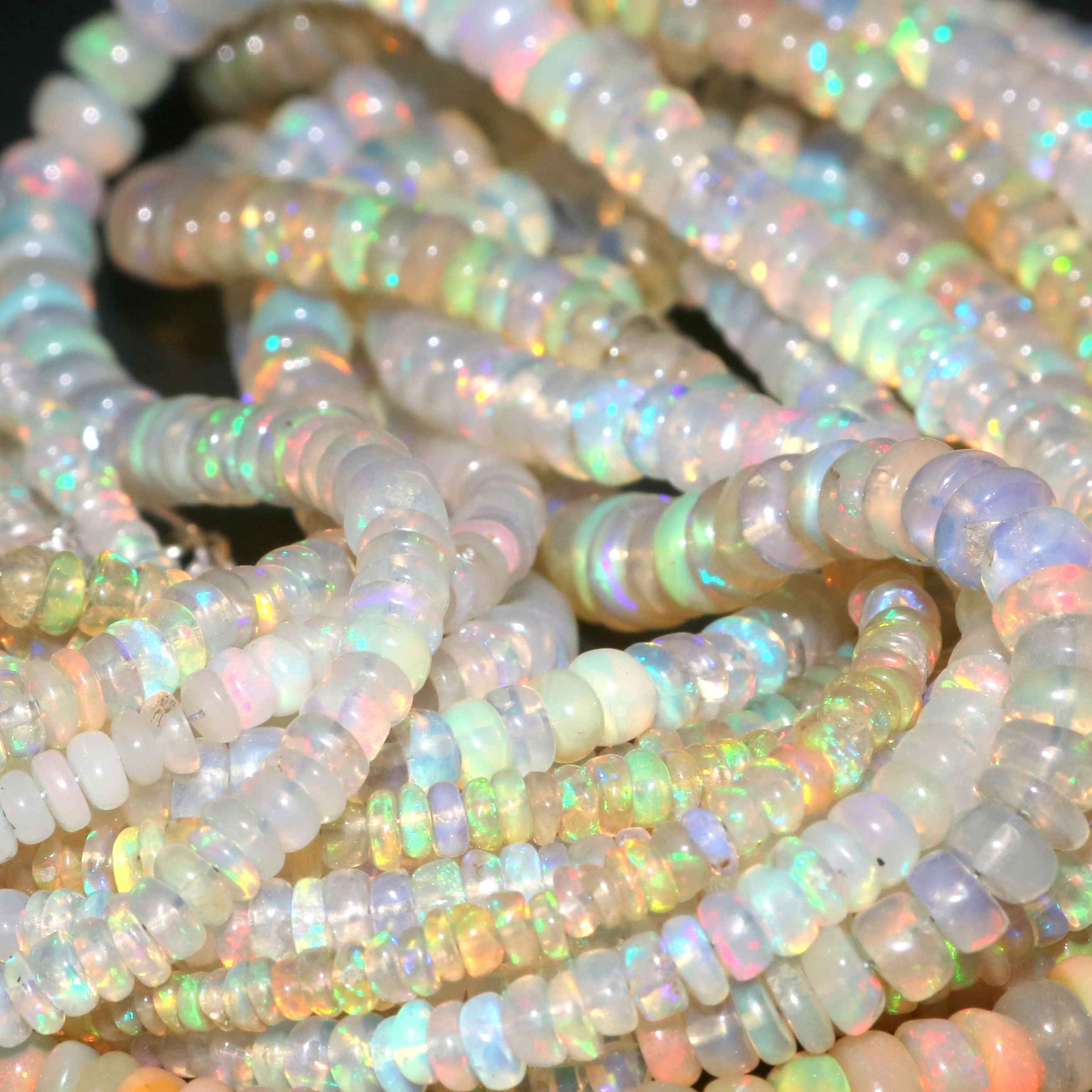 Ethiopian Opal Natural Plain Rondell Shape Beads 6X2.50 MM Exporter