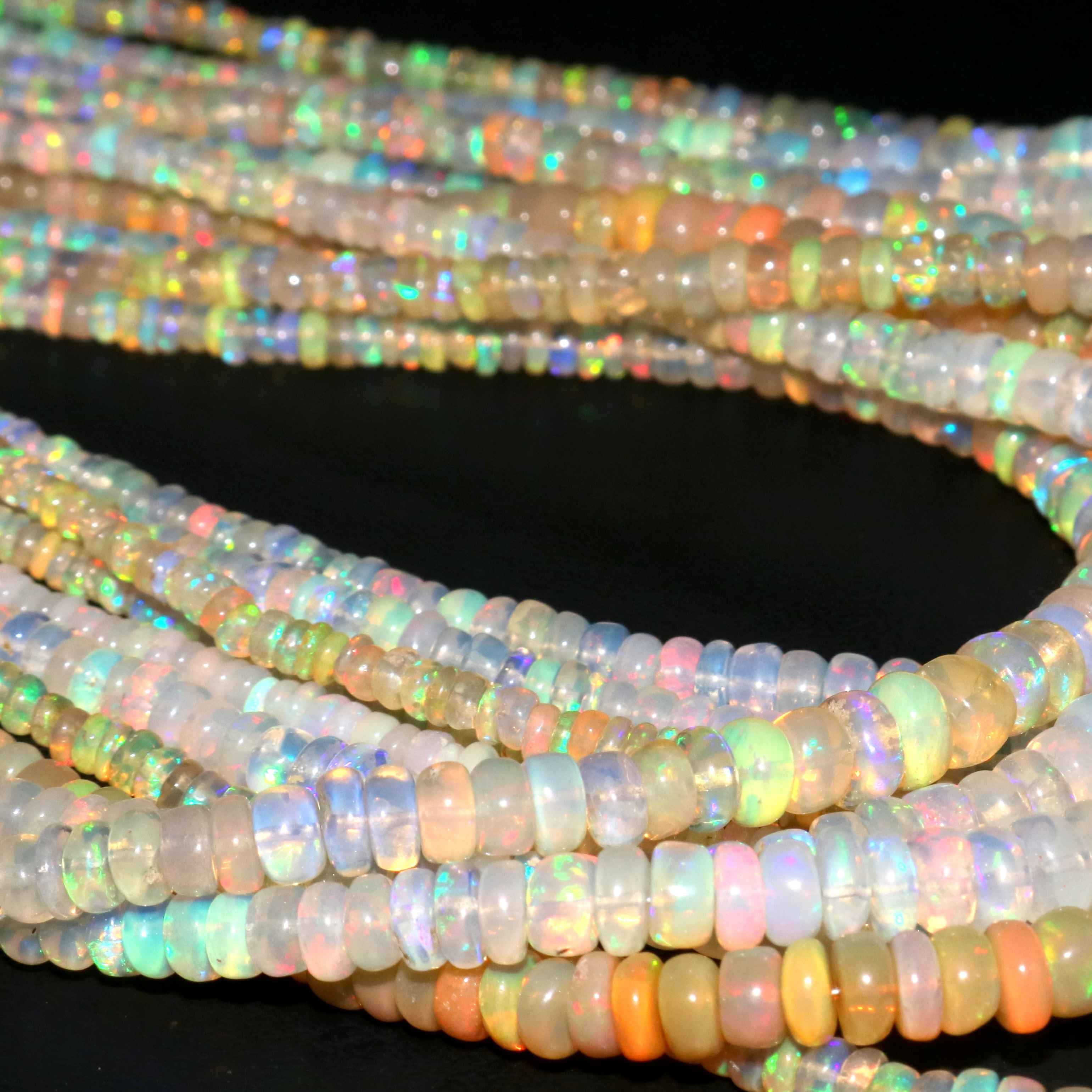 Top Quality Ethiopian Opal Roundels Beads Ethiopian Opal Roundels Exporter