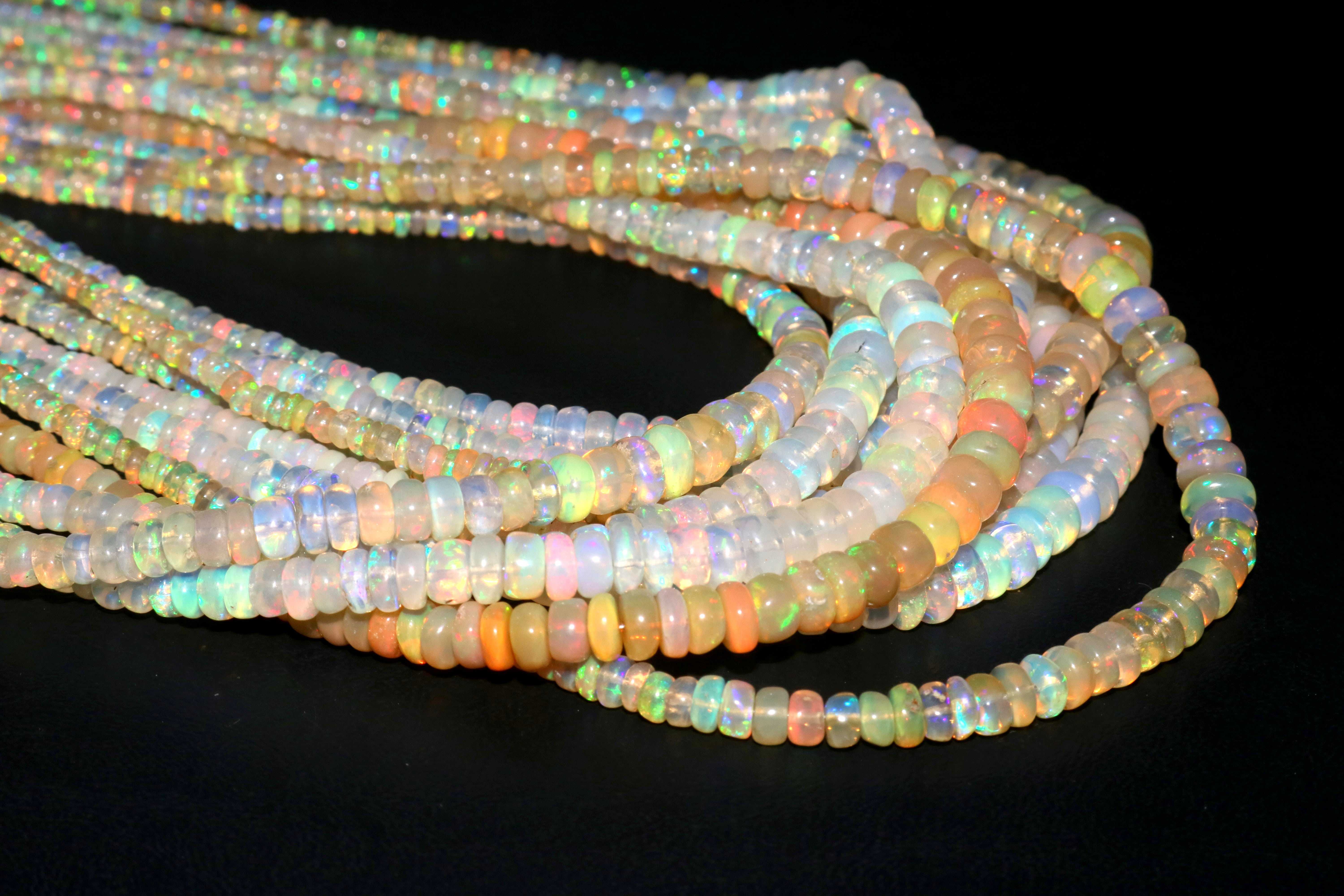 Top Quality Ethiopian Opal Roundels Beads Ethiopian Opal Roundels Exporter
