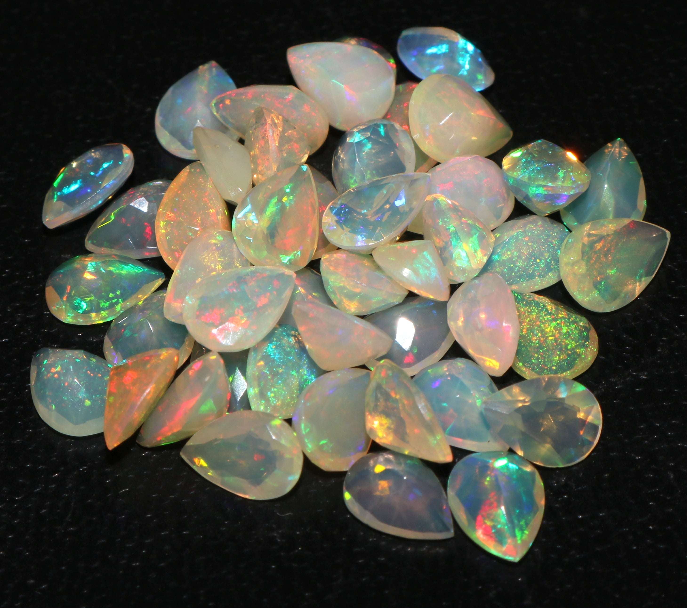 Natural Ethiopian Opal Top Quality 8X6 MM Pear Shape Faceted Exporter