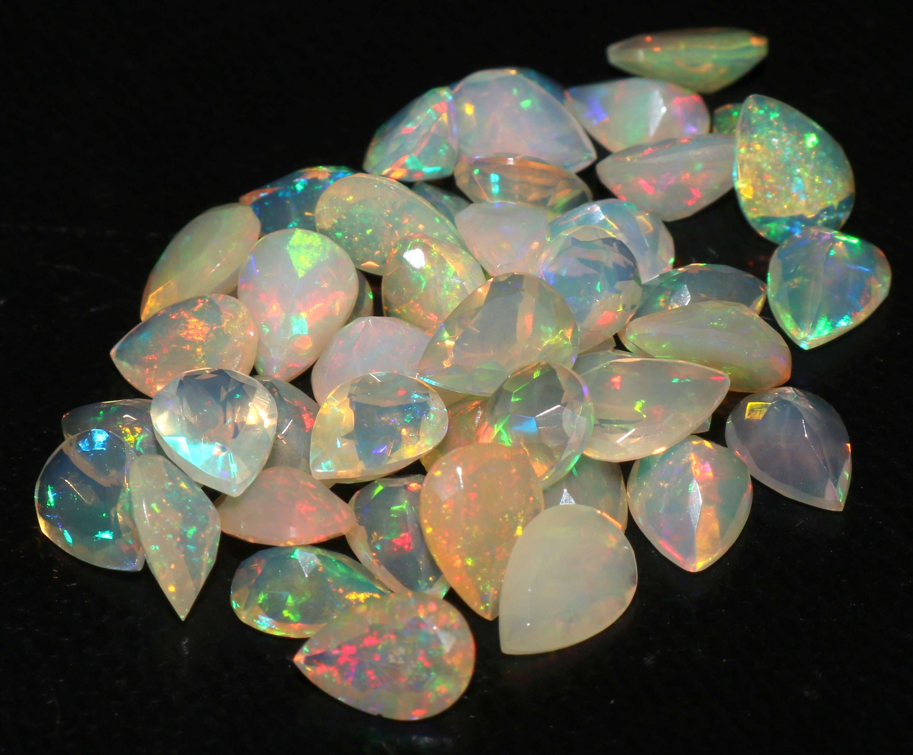 Natural Ethiopian Opal Top Quality 8X6 MM Pear Shape Faceted Exporter