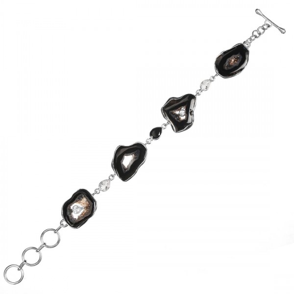 Agate Black White Topaz Black Spinel Bracelet Supplier