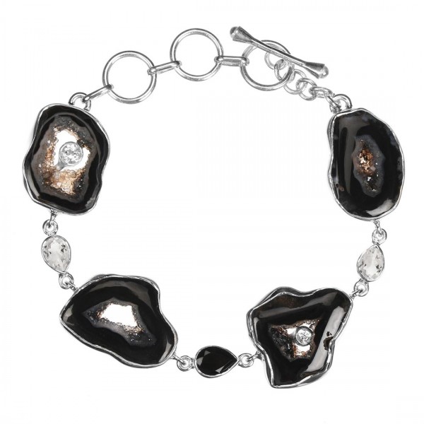Agate Black White Topaz Black Spinel Bracelet Supplier