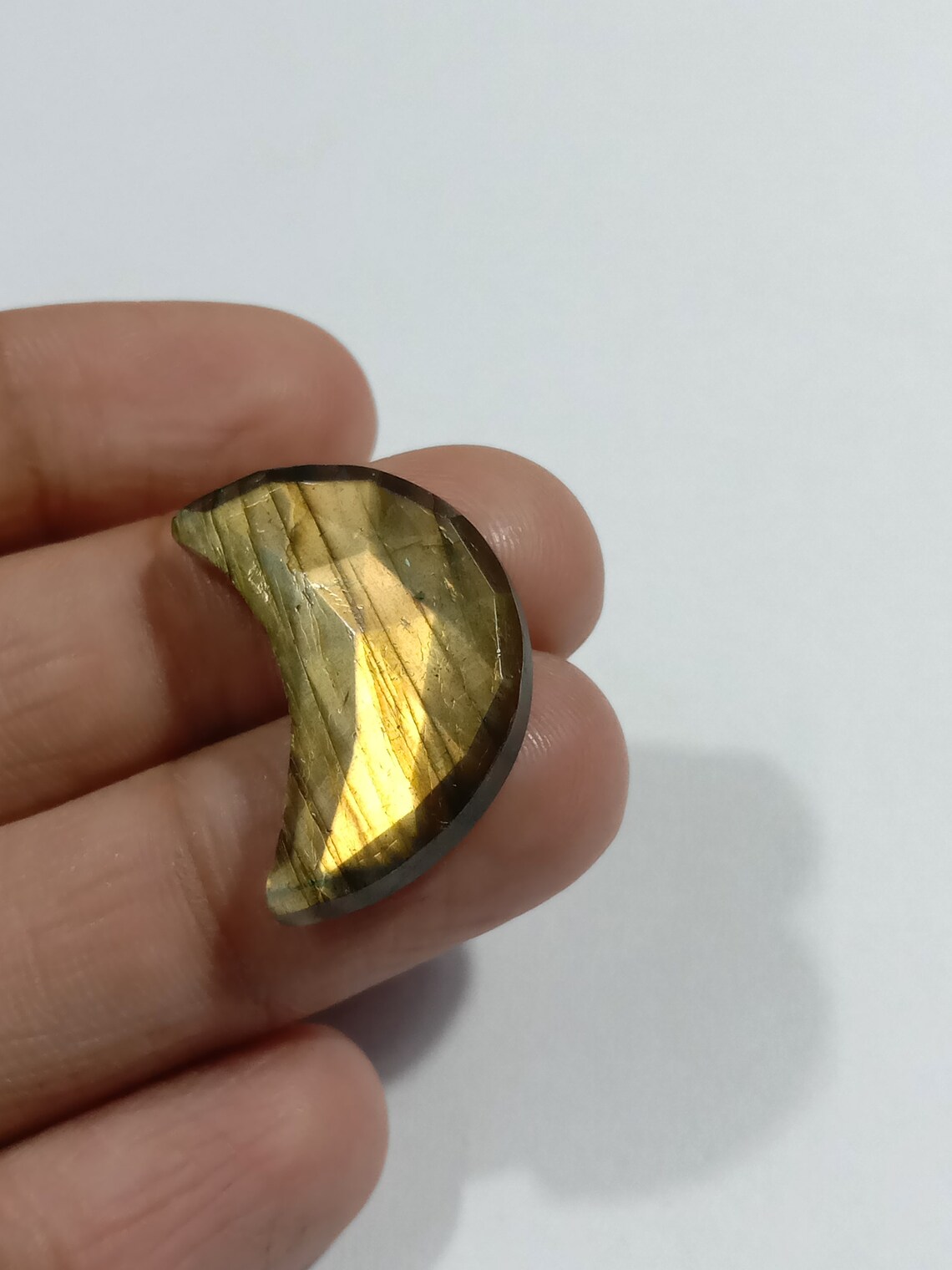 Natural Labradorite Faceted Moon Making For Pendant Wholesaler