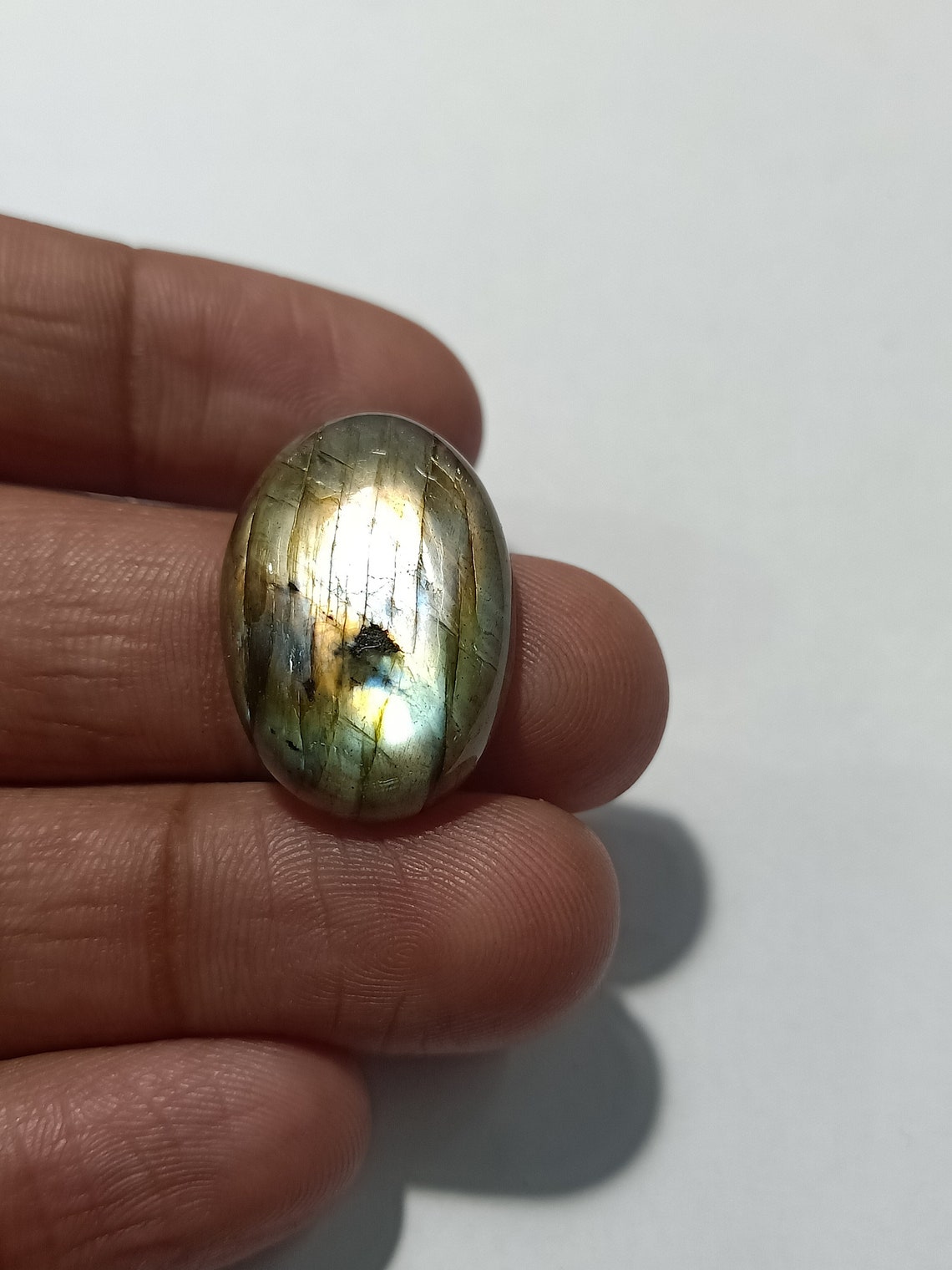 Amazing Labradorite Yellow Flashy Cabochon, Gemstone Exporter