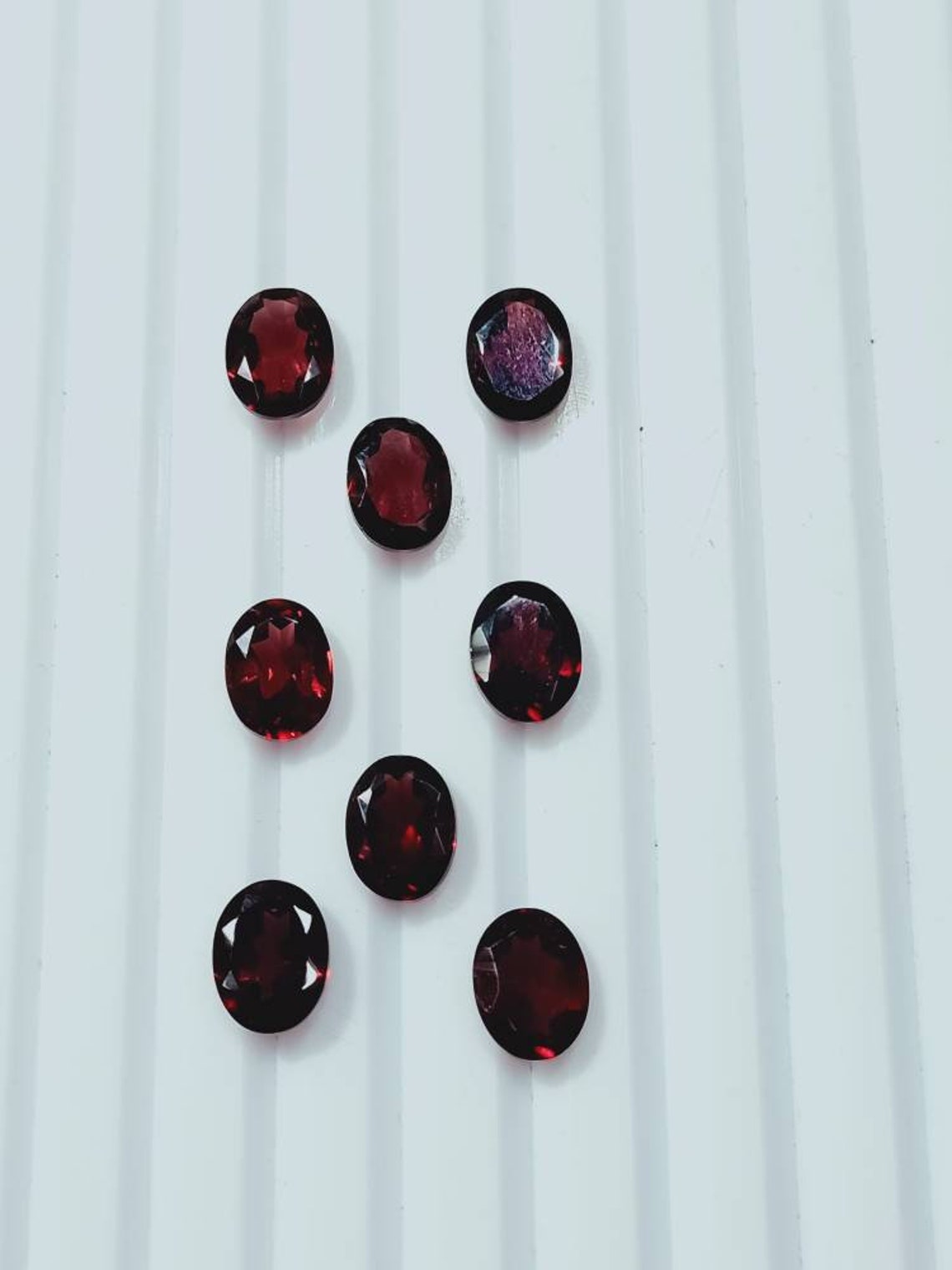 8Pcs -7x9 mm cut Natural Garnet gemstone oval shape Exporter