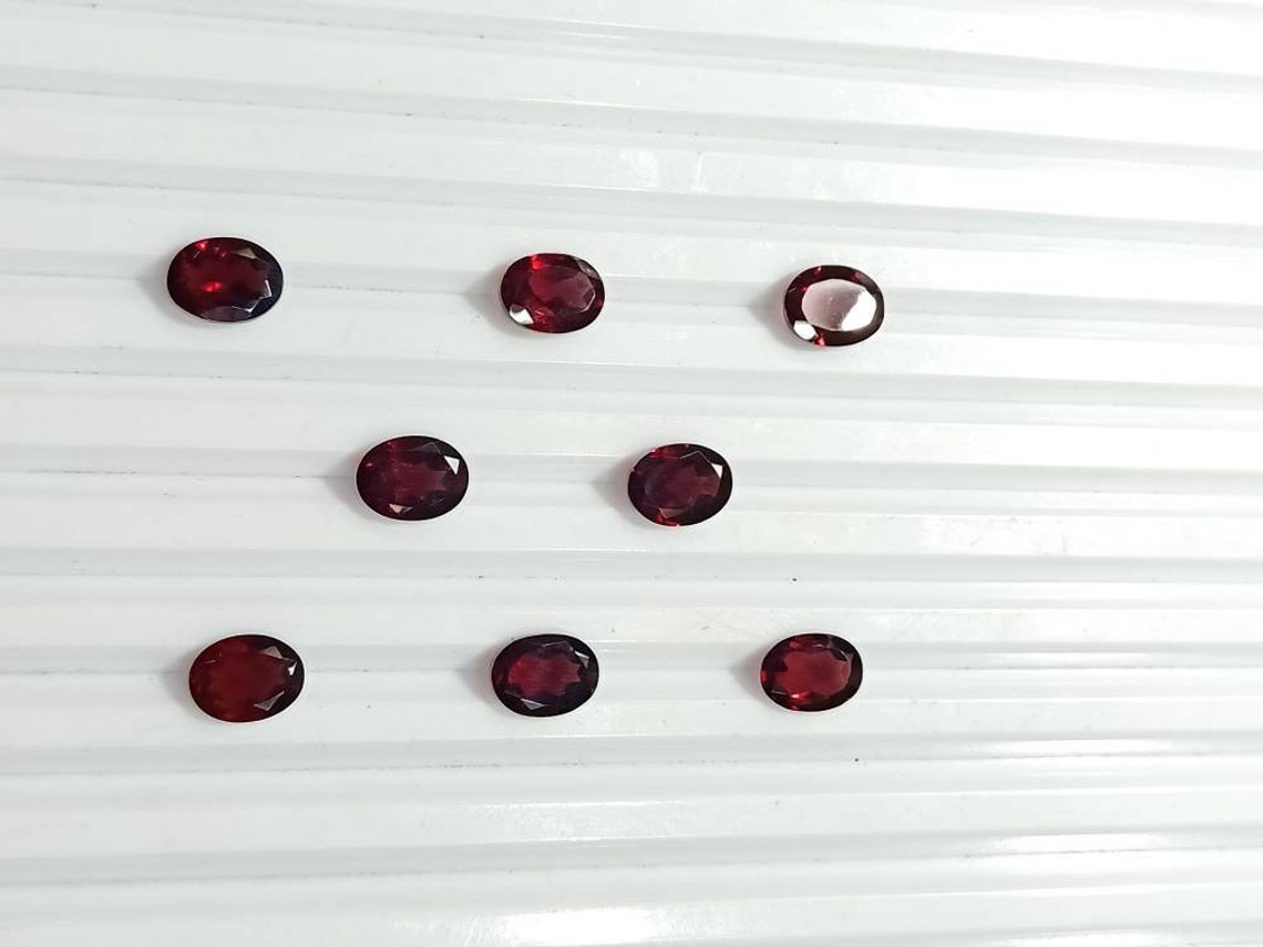 8Pcs -7x9 mm cut Natural Garnet gemstone oval shape Exporter