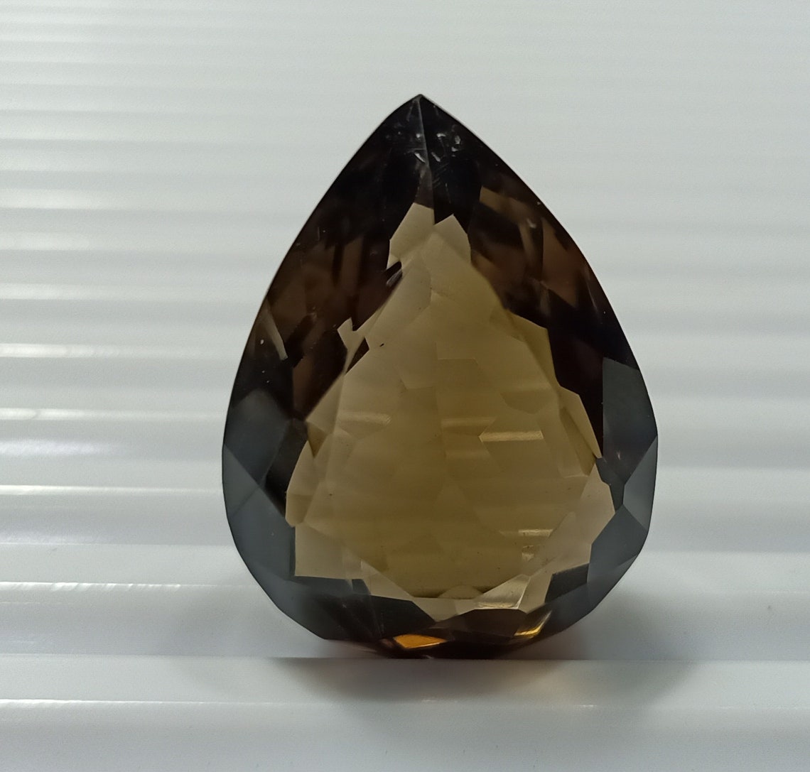 36.80 AAA Natural Smoky Quartz Faceted PEAR shape brilliant cut Exporter