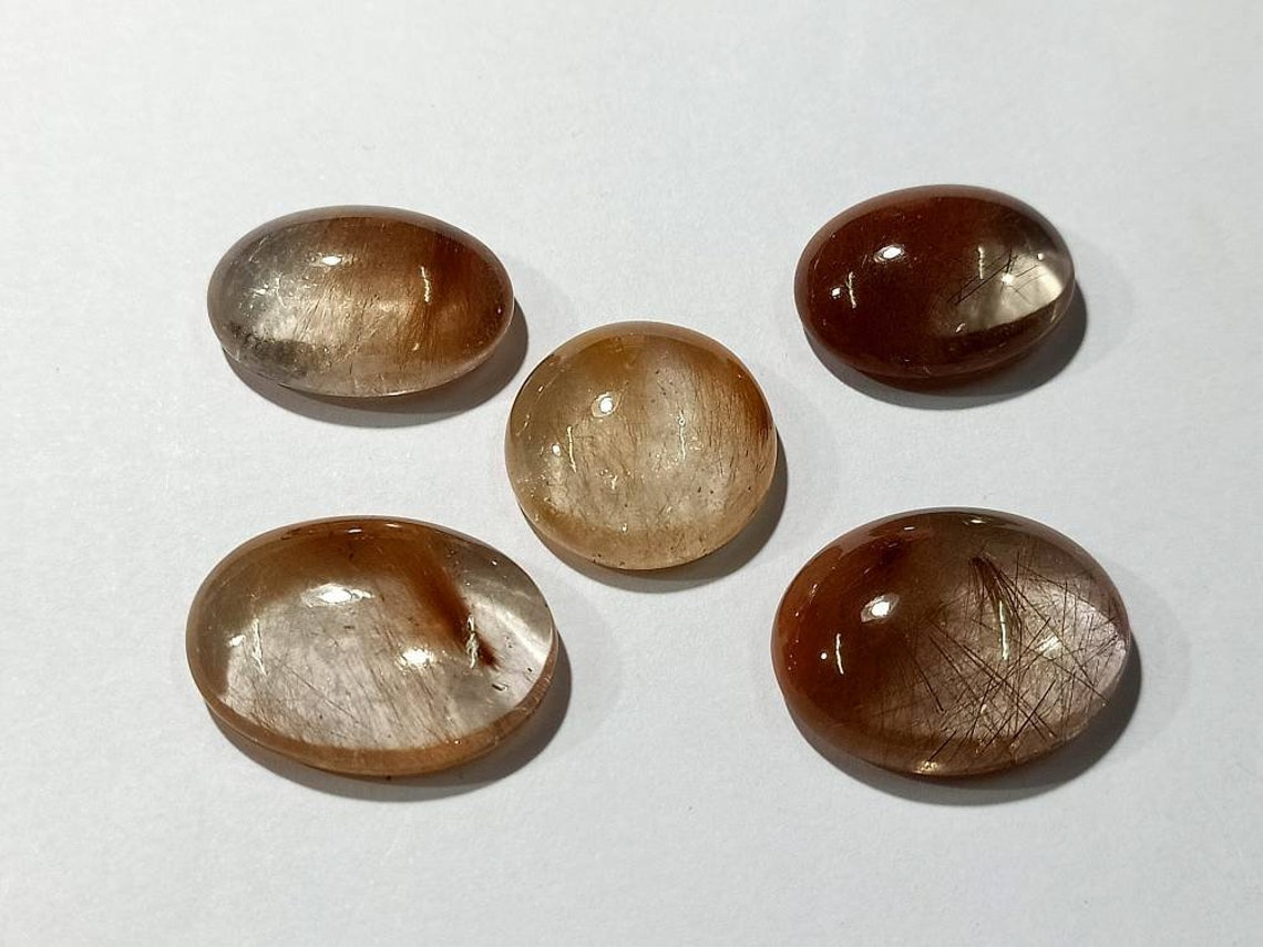 Natural Copper Rutile Smooth Oval Shape Cabochon Best High Quality Exporter