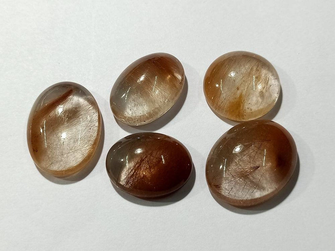 Natural Copper Rutile Smooth Oval Shape Cabochon Best High Quality Exporter