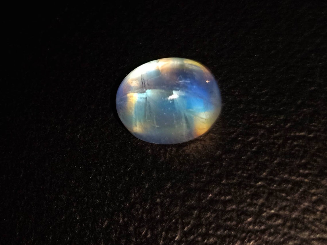 6.60 Natural Rainbow Moonstone Cabochon pairs shape For Jewelry Supplier