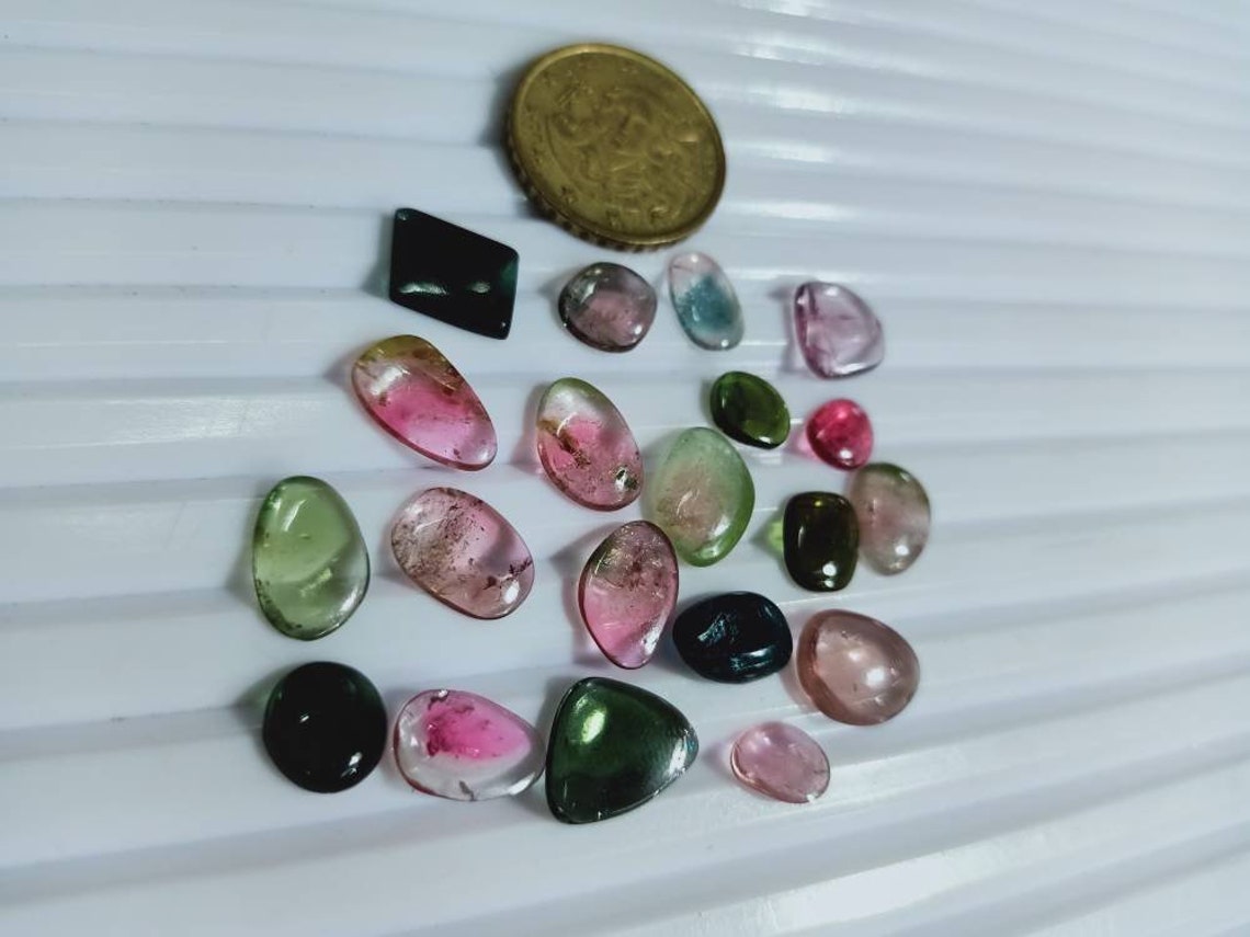 Tourmaline Gemstone CABS Tourmaline lot Cabochon Slice Lot Loose Supplier