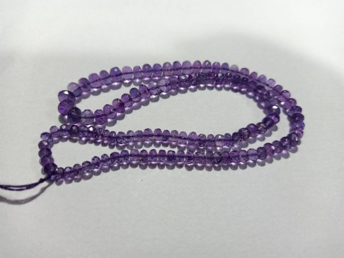 Faceted Amethyst Rondell Beads Amethyst Faceted Rondell Shape Beads Supplier