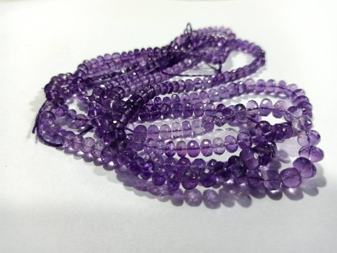 3 necklace Faceted Amethyst Rondell Beads Amethyst Faceted Rondell Supplier