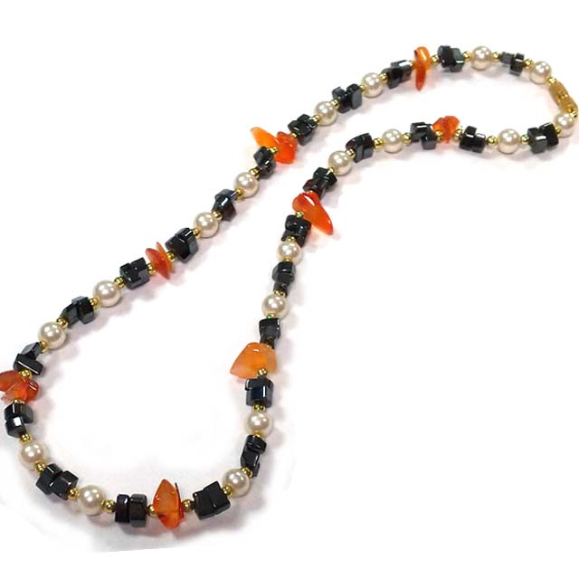 Hematite chip carnelian chip necklace natural gemstone necklaces Exporter