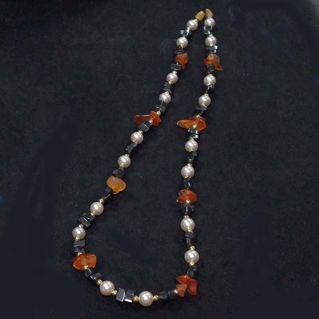 Hematite chip carnelian chip necklace natural gemstone necklaces Exporter