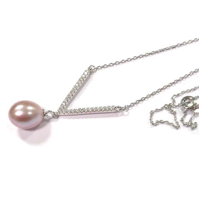 Fresh water pearl tear drop silver V type pendant Exporter
