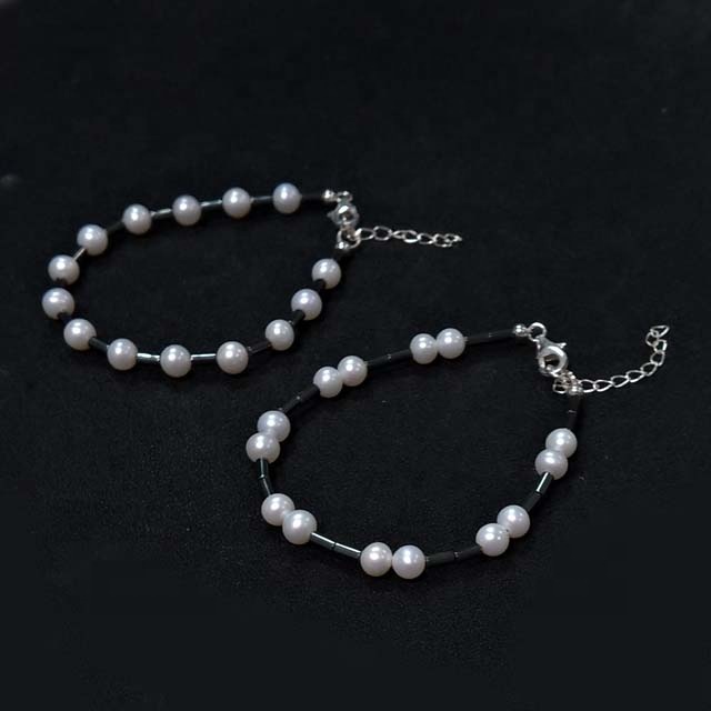 Natural fresh water pearl hematite tube bead bracelet Exporter