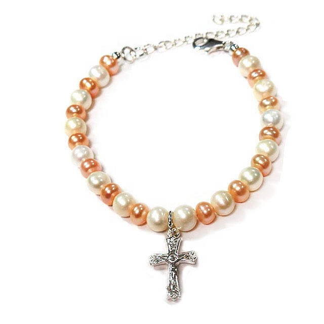 925 sterling silver cross pendant clasp fresh water pearl Exporter