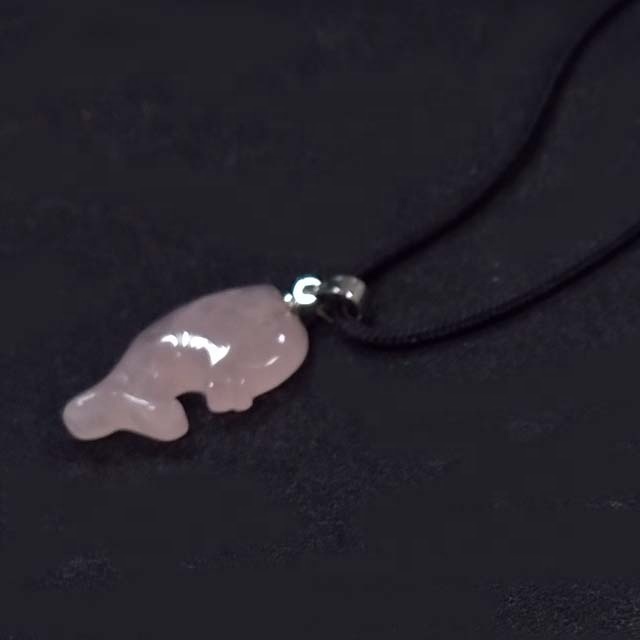 Rose quartz dolphin pendant natural gemstone necklace Exporter