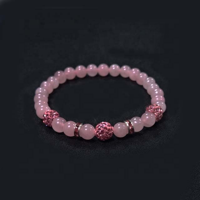 Natural rose quartz wholesale gemstone bracelets Exporter