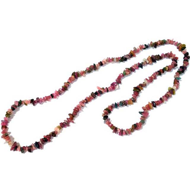 Wholesale Tourmaline chip long necklace natural gemstone necklace
