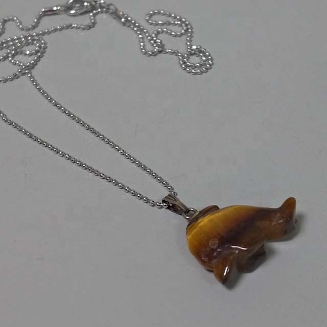 Tiger eye whale pendant necklace natural gemstone pendants Supplier