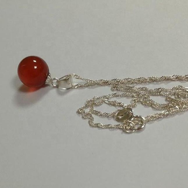 Carnelian round bead pendant necklace natural gemstone Supplier