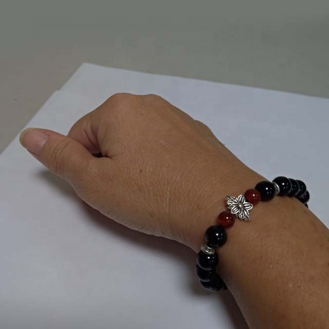 Wholesale gemstone bracelets black agate