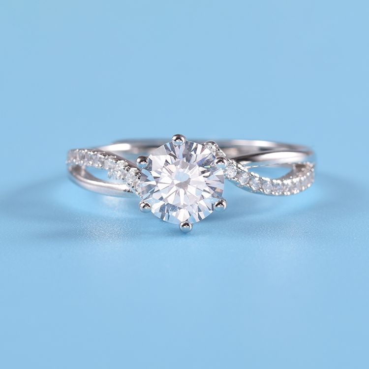 Moissanite Gemstone Ring 925 Silver Promise Ring Supplier