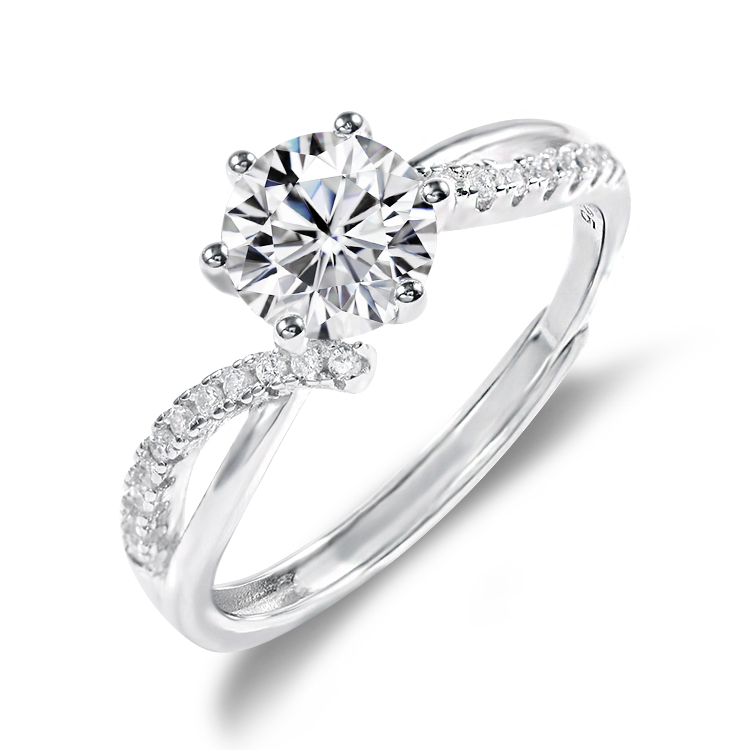 Moissanite Gemstone Ring 925 Silver Promise Ring Supplier