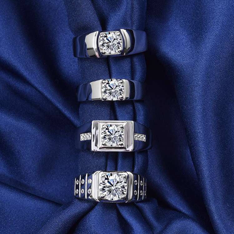 Gold Plated 18K Couple 925 Moissanite Engagement Men Rings Supplier