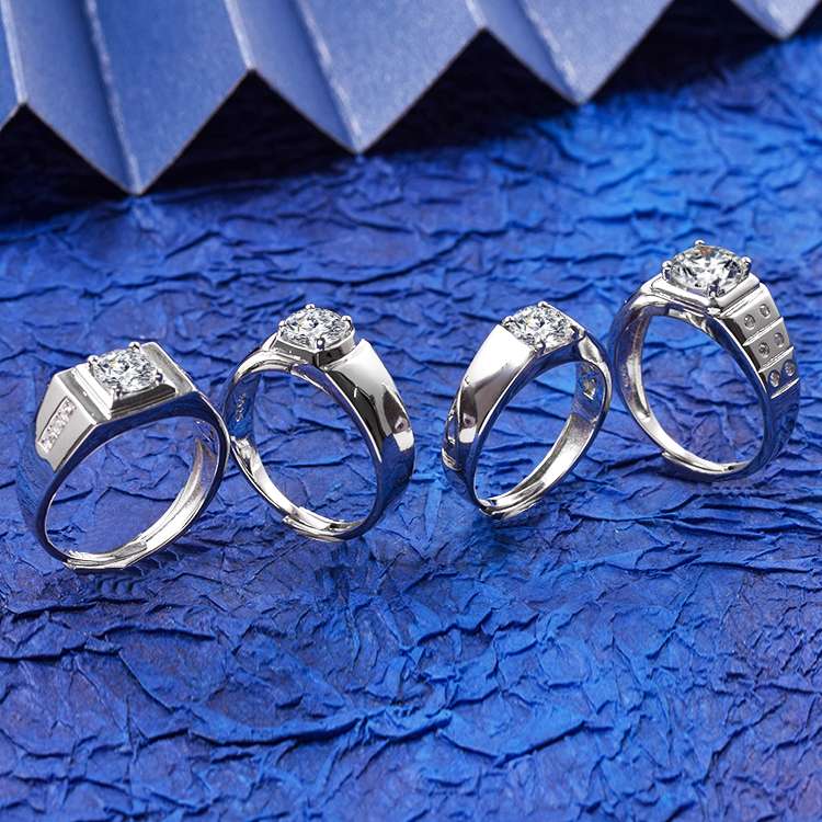Gold Plated 18K Couple 925 Moissanite Engagement Men Rings Supplier