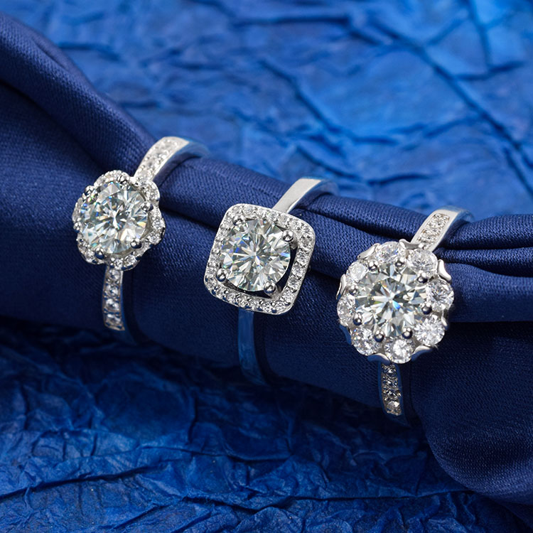 Wedding Bands Couple 925 Solitaire Moissanite Engagement Rings Supplier