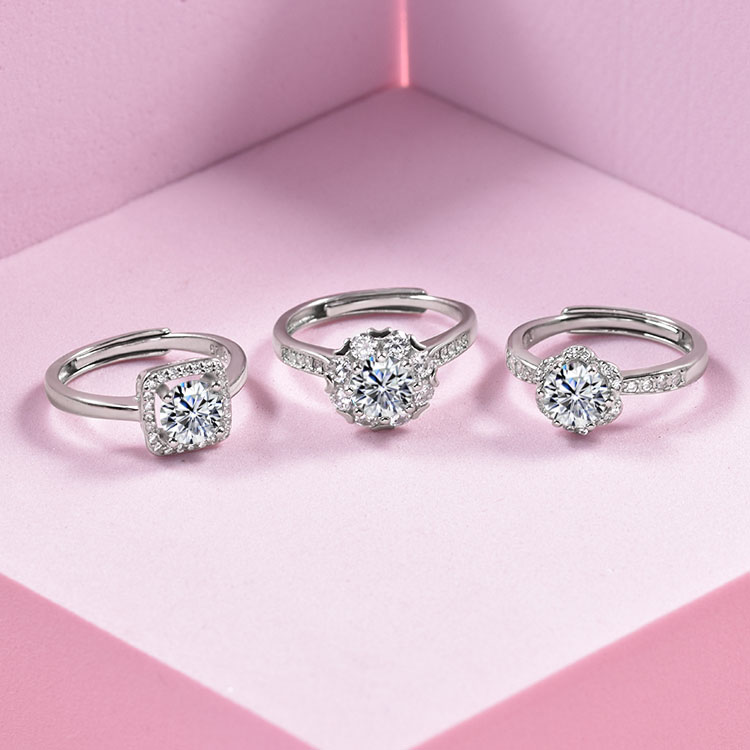 Wedding Bands Couple 925 Solitaire Moissanite Engagement Rings Supplier