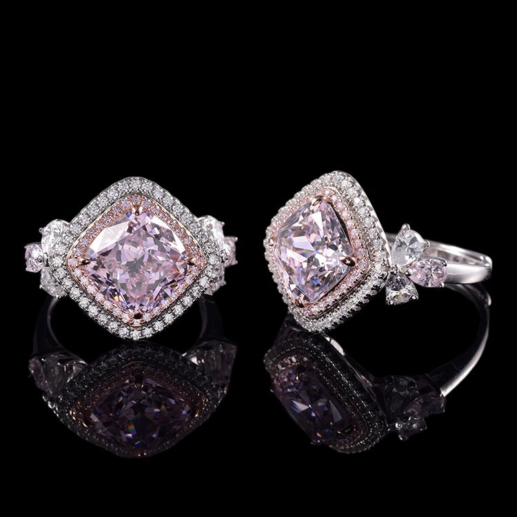 Popular Romantic Occasion Jewelry Finger Pink Zirconia Ring Supplier