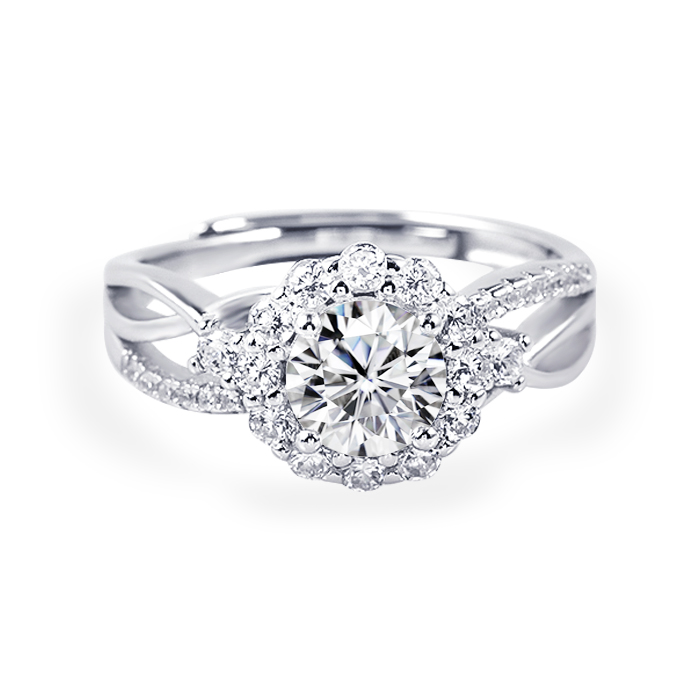 18k Gold Plated 2 Mircons Baguett Zc Diamond Engagement Ring Supplier