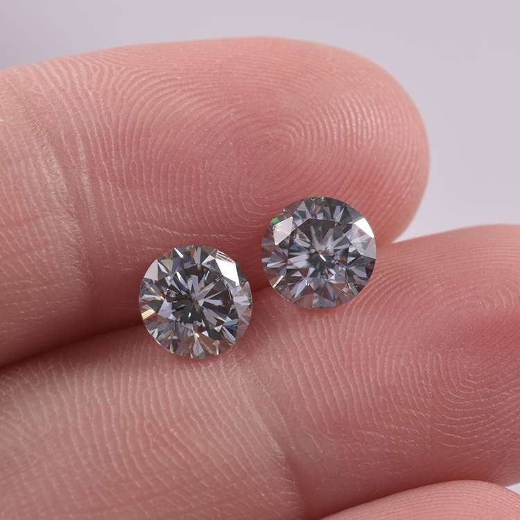Loose Round Light Grey Moissanite Dark Gray Moissanite Stone Exporter