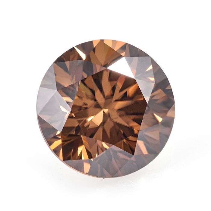 Brilliant Cut Champagne Colored Moissanite Loose Round Exporter