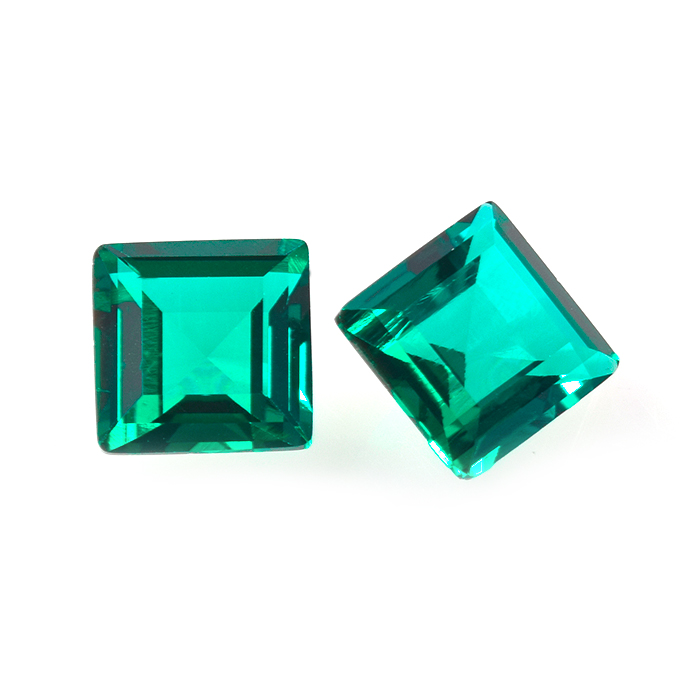 Lab Created Zambia Emerald Stone Square Princess Cut Emerald Supplier