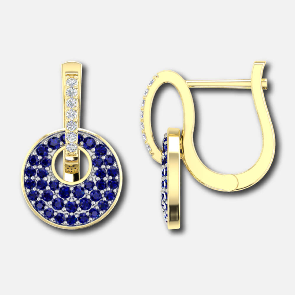 Circle Diamond Dangling Earrings Exporter