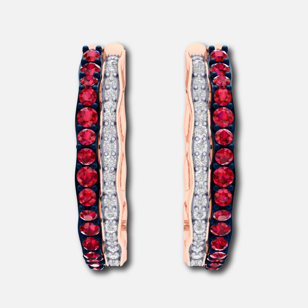 Waterfall Double Row Hoop Earrings Exporter