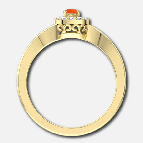 Classic Centre Ruby With Single Halo Cushion Bridal Ring Exporter