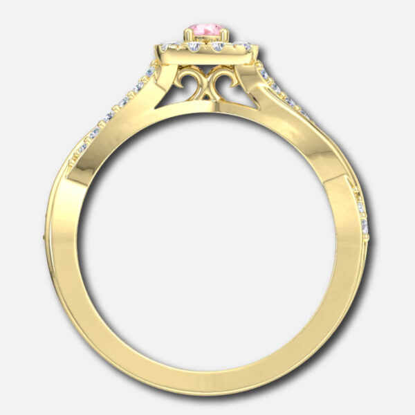 Morganite in Cushion Halo Bridal Ring Supplier